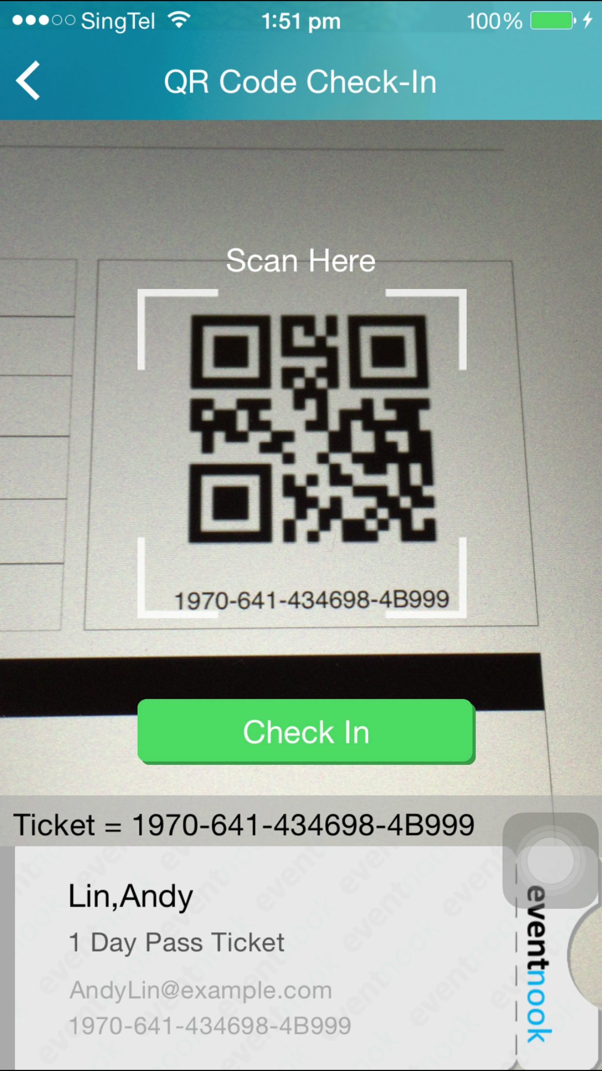 Eventnook event registration system - QR code ticketing