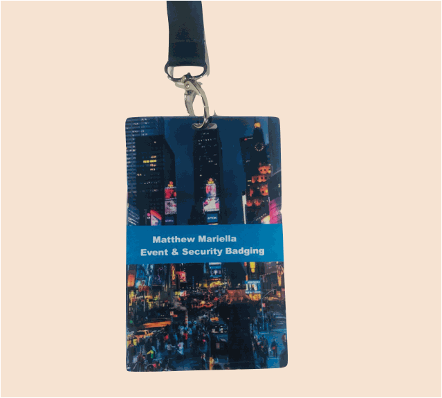 oval clip with badge