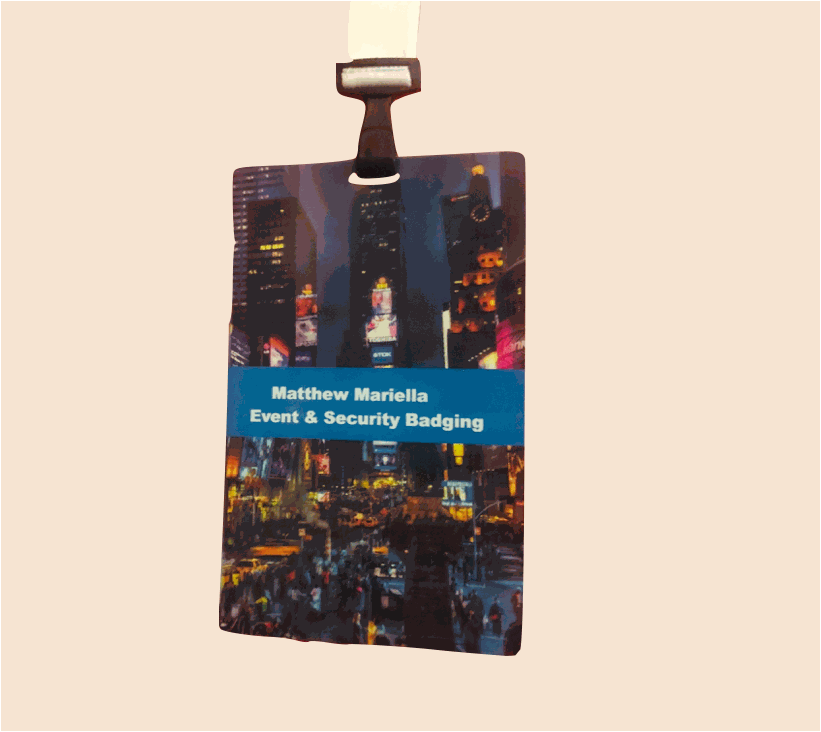 Plastic no twist clip with badge
